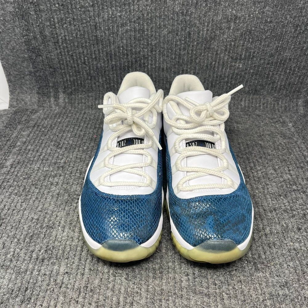 Nike Air Jordan 11 Retro Low Snakeskin Navy Blue White Mens 9.5 CD6846-102 - Picture 2 of 8